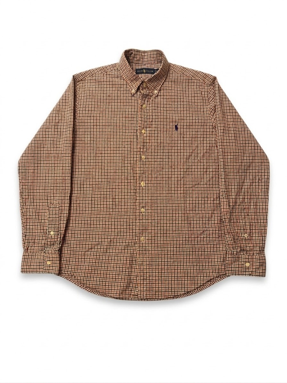 Ralph Lauren Tan & Brown Mini Check Button-Down Shirt